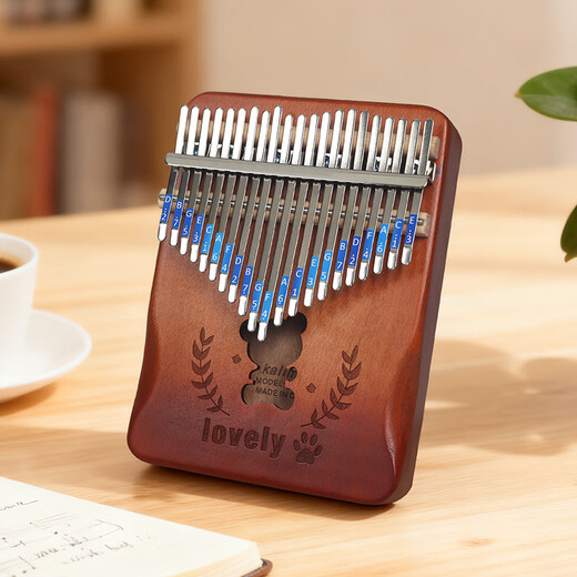 Yasisid thumb piano 21 tone kalimba adult children beginner finger birthday gift toy musical instrument forest bear brown