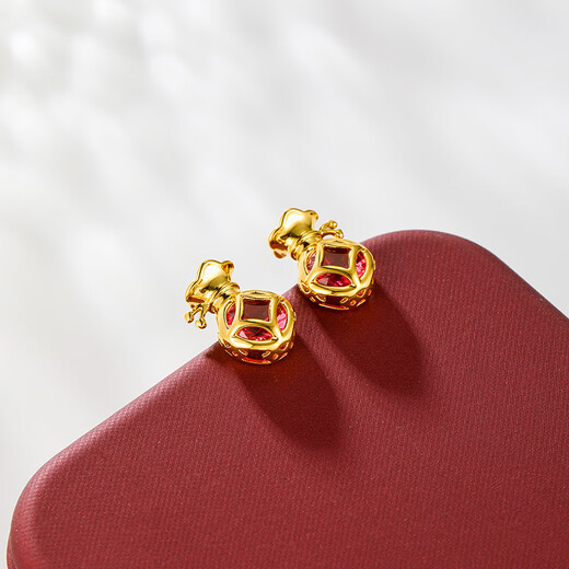 XUPING Xuping Jewelry Pan Shengfu Women's New New Chinese Style Retro Style Money Bag Earrings Earrings X000933229 Green Girls