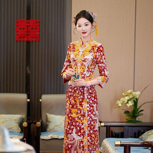 Grosfairy Dragon et Phoenix Gown Bride Xiuhe vêtements 2025 Nouvelle robe de mariée chinoise Robe de mariée mince robe toast robe de mariée