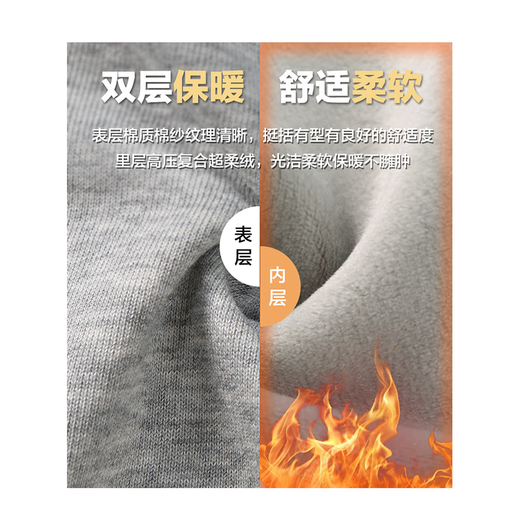 JEEP SPIRIT sweatpants men's autumn and winter loose leg casual pants men's versatile comfortable thickened trousers black XL