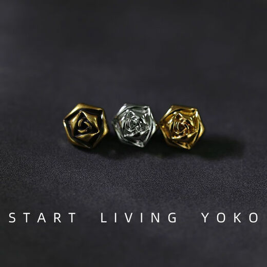 Ye Yu retro metal rose flower decorated button shirt button shirt sweater cardigan small button pearl cufflinks six-sided rose bronze 1 piece