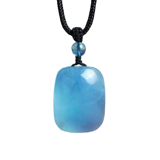 Quan Yin Natural Aquamarine Ping An Wu Shi Pendant for Men and Women Gem Grade Ice Aquamarine Square Pendant Birthday Gift Ice Gem Grade 810g
