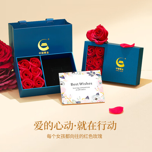 China Gold (CHINA GOLD) Gold Necklace Women's 18K Star Wishes Pendant Birthday Gift for Girlfriend and Wife Wedding Anniversary 2025 New Style 18K Star Wishes Pendant Free Silver Chain