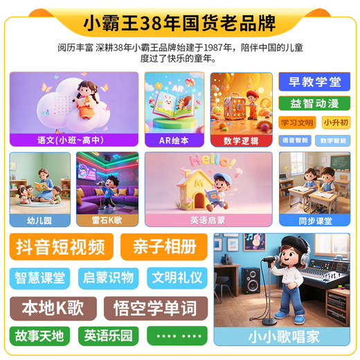 Xiaobawang U800 new preschool story early education machine children's reading machine boys and girls toys birthday gift learning machine U800 blue flagship version (preschool education + free microphone)