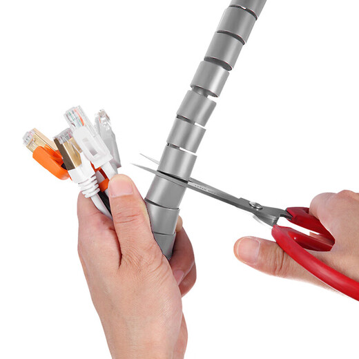 电脑工具主机线缆收纳/理线器包线管束线管22MM医疗设备线缆保护防宠物撕咬 可随意裁剪尺寸使用 银色 5米长 22mm直径【送1个理线夹】