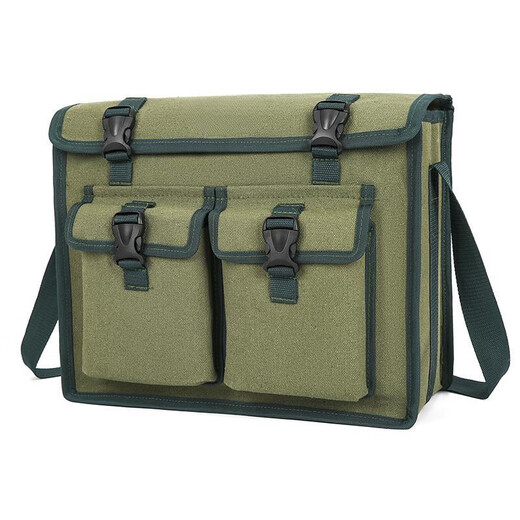 Pick-up cat canvas tool bag, thickened and wear-resistant, maintenance electrician bag, multi-functional storage bag, hardware labor protection construction site large bag, medium bag, non-fading A style double pocket large size length 45 width 14 height 35 for one day use 1
