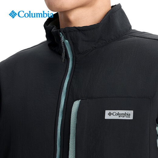 Columbia Outdoor 25th Autumn and Winter New Men's Fishing Series Warm Fleece Jacket FO9344 014 European and American Slim Fit Shark Black and Dawn Blue XXL (190/104A)