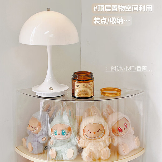Labubu doll storage display stand blind box doll transparent acrylic bubble mart labubu display box cream yellow 2 pack labubu display box