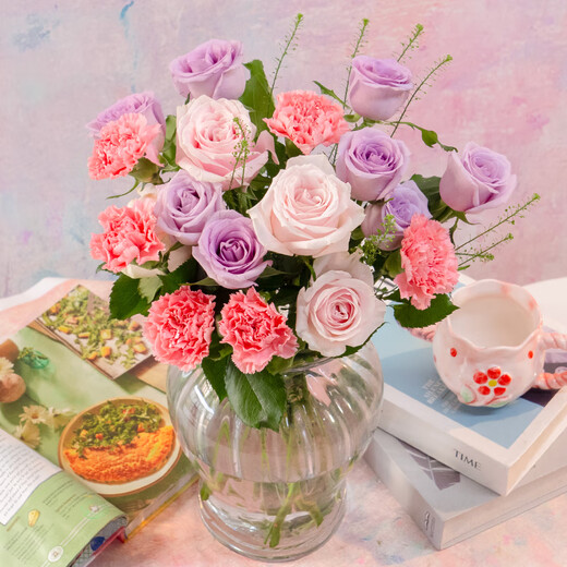 Jingdong Flowers Kunming Base Flower Straight Hair Family Life Flowers Rose Carnation Mix and Match-Fresh as Yi Source Straight Hair