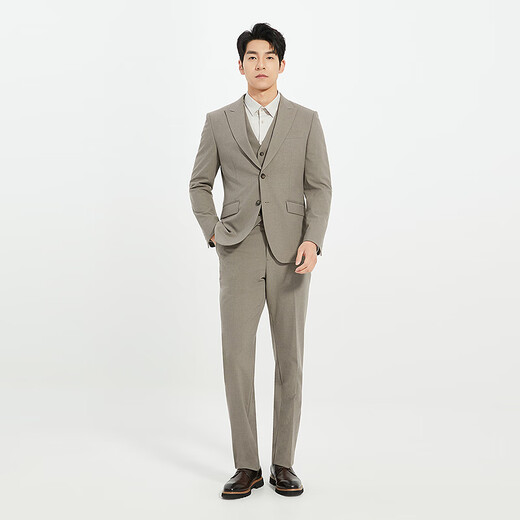 Lilang Shopping Mall Same Style Suit Suit Men's Three-piece Suit Business Formal Autumn 2025 New Wedding Suit Gray Khaki (25QXF171SA) 170A