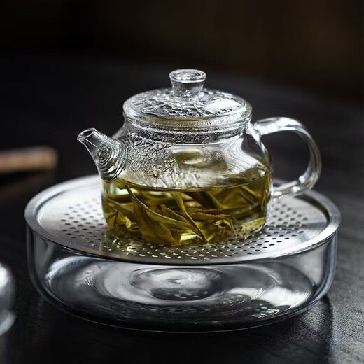Transparent glass teapot handmade single pot small mini Kung Fu tea set small teapot high temperature resistant