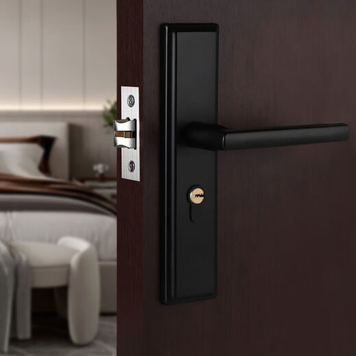 Shantoulin Village Single Zungentür Schloss Haushalt Schlafzimmer Universal Room Interior Tür Holz Schlosstür Griff alter Stil 50 Platten-STALTLASTLICHTLAHL 13548 Kupferplattenverriegelungskörper 35-50 mm