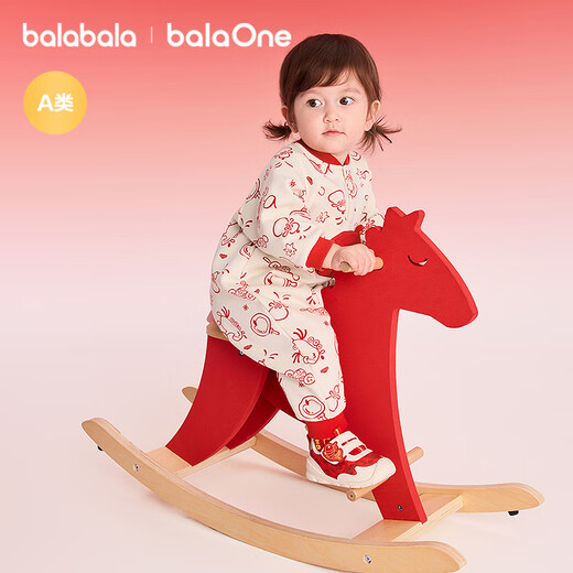 Bala Bala One children's clothing baby plush cute onesie red New Year's greetings clothing rompers