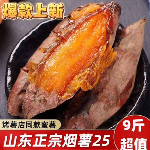 Frisch geerntete Tabak-Süßkartoffel, Süßkartoffel mit süßem Herzen, in der Frischluftfritteuse geröstete Süßkartoffel, sandrote Süßkartoffel vom Bauernhof, authentische Tabakkartoffel Nr. 25, 1 Jin Jin entspricht 0,5 kg (Frühverkoster), mit Schachtel, mittlere und große Frucht (einzelne Frucht 150 g–500 g).