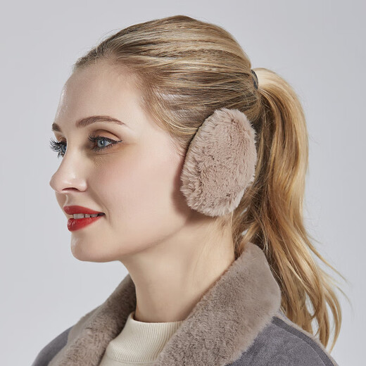 Unisex warm earmuffs, winter outdoor anti-cold and antifreeze earmuffs, ear warmers, cute ear bags, earmuffs, plush style - khaki