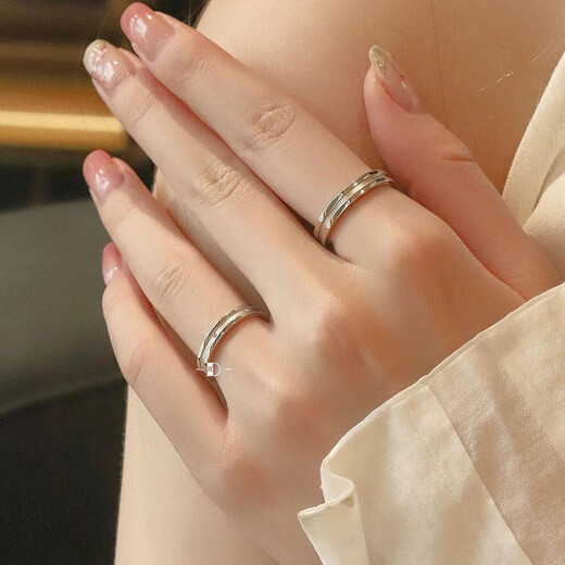 MZMZ Platinum Couple Ring pt950 Platinum Knot Proposal Ring Ring Valentine's Day Birthday Gift for Girlfriend Light Luxury - Love Promise Closed Custom Ring