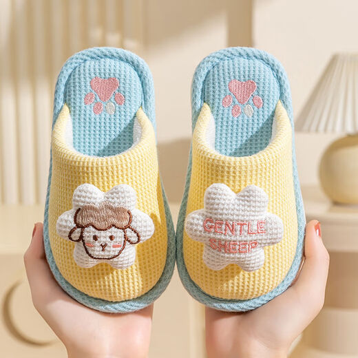 Puxi Children's Cotton Slippers for Girls Cute Indoor Non-Slip Girls Princess Autumn and Winter Boys Rabbit Baby Slippers for Home Cute Pet Paradise Sheep Sheep 24 25