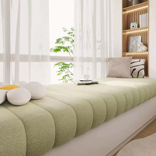 Yusenyi Window Sill Renovation Sofa Bay Window Cushion Window Sill Cushion 2025 New Balcony Cushion High-end Special-shaped Custom Cushion Matcha Green Drooping Model (Removable and Washable) Thickness Optional 34567911cm