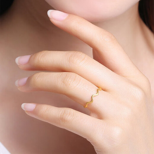 Trendy Acer Heart-beating Brushed Gold Gold Ring Women's Ring Ring Birthday Gift Price Approximately 1.05g