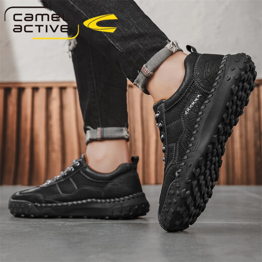 Camel Dynamic Chophel Choe de cuero para hombres Autumn Soft Sole Sobre RESISTEN RESISTENTE Cañas de trabajo de alta resistencia para viajes de moda versátiles al aire libre zapatos de trabajo de moda versátiles (suela suave Soft Soft) Altura Aumento 9893 38 Tamaño de calzado de cuero estándar