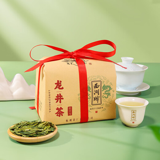 West Lake Brand 2025 New Tea Launched Mingqian Selected Premium Old Tea Tree Longjing Tea Paper Bag Green Tea Spring Tea 250g Paper Bag