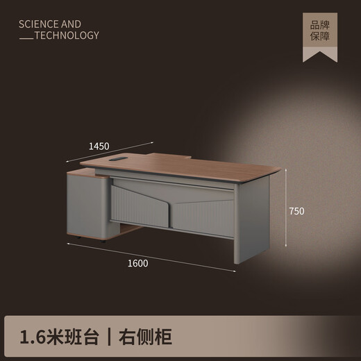 Aosenming boss desk office desk light luxury ENF level executive desk office president desk and chair combination workbench 1.6 meters small desk (single cabinet)