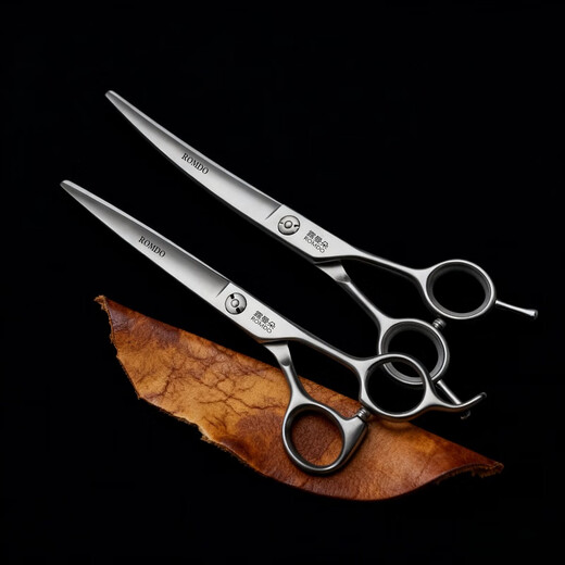 Lumando professional pet scissors set dog shearing grooming tools straight shear curved scissors teeth scissors Teddy Bichon scissors young partial trimming 6.5 teeth scissors + 6.5 curved scissors