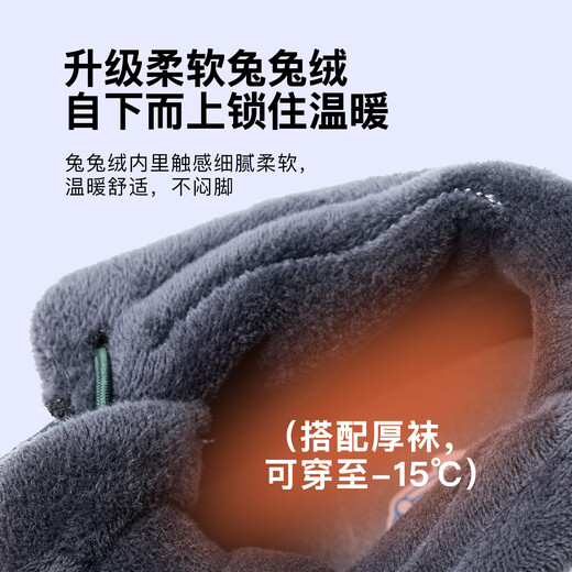 Little Blue Lamb (littlebluelamb) winter new children's shoes plus velvet warm sports shoes plus velvet thickened cotton shoes warm cotton shoes blue black 32 feet length 19.1-19.8cm