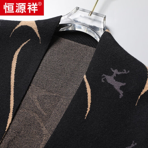 Hengyuanxiang Strick-Strickjacke für Herren Frühling und Herbst 2024 Neuer Außenbekleidungspullover Trendy Casual Thin Herbst Top We9926 Black 3xL (ca. 140-160jin [Jin gleich 0,5 kg] kann getragen werden)