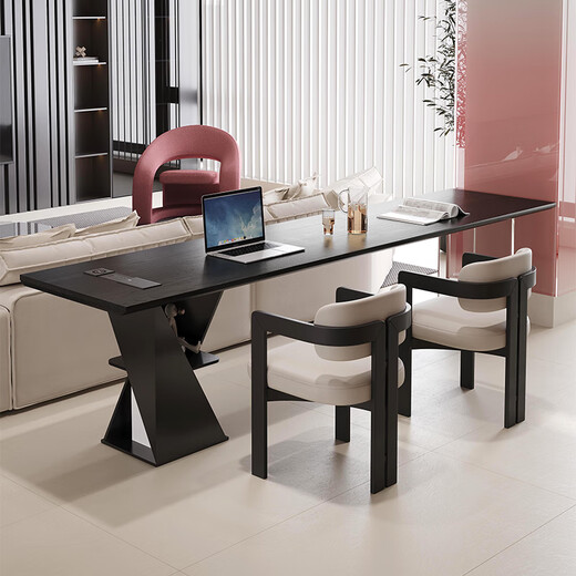 Oscarden horizontal hall sofa behind the long table with sockets for home use in the living room large long table Italian minimalist solid wood desk sparse shadow style-size-color customized photo shoot