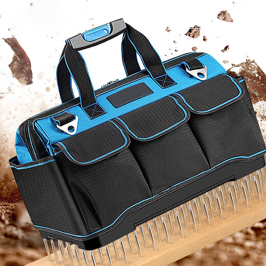 Strong and durable portable tool bag, electrician canvas bag, thickened multi-functional woodworking repair portable storage bag, standard thickened tool bag 13 inches