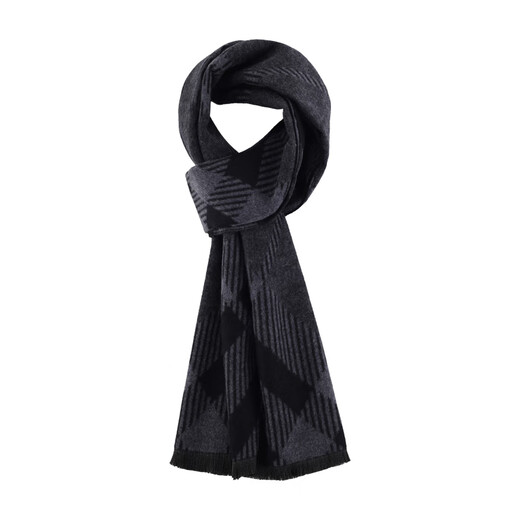 Memaru scarf for men in autumn and winter, versatile woolen warm men's plaid student scarf, high-end birthday gift for boyfriend