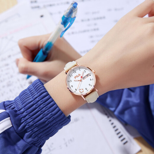 FILA New Year's gift watch for women, middle school and high school student watch for girls, dual calendar exam watch 6739-101