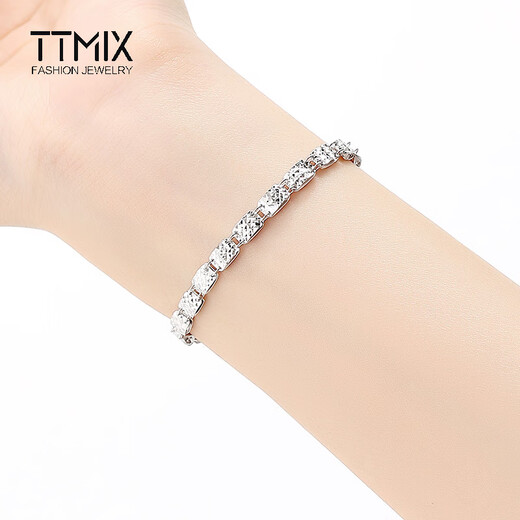 TTMIX turned imitation diamond platinum bracelet pt950 authentic fashionable women's platinum bracelet birthday gift 6.7-6.9g 16+3cm