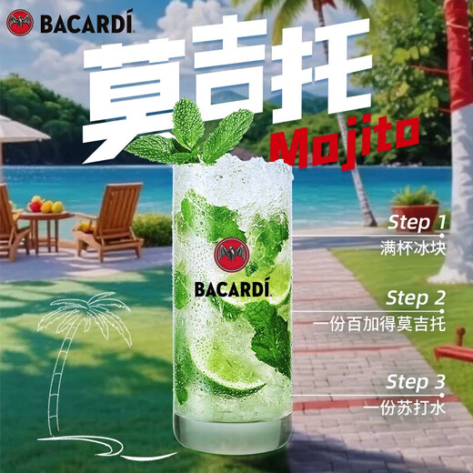 Ron blanco Bacardí, vino extranjero, mojito, vino base mezclador, 500ml, bartenders imprescindibles, botella luminosa edición limitada