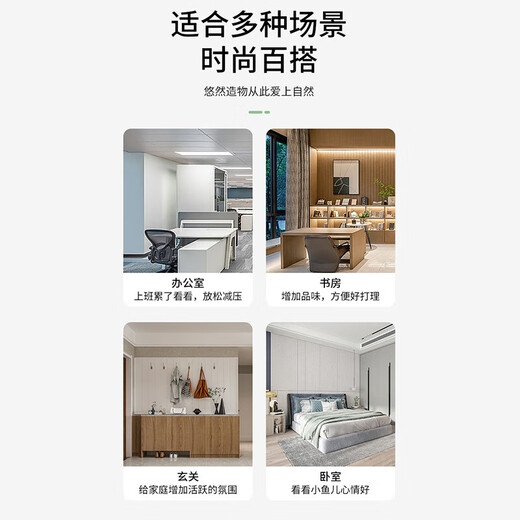 Desktop fish tank, small household building block tank, ecological tank, aquarium, betta fish tank with night light, ambient light ornaments, white betta fish tank + two lights + 1CM small luminous stone, about 50 pieces