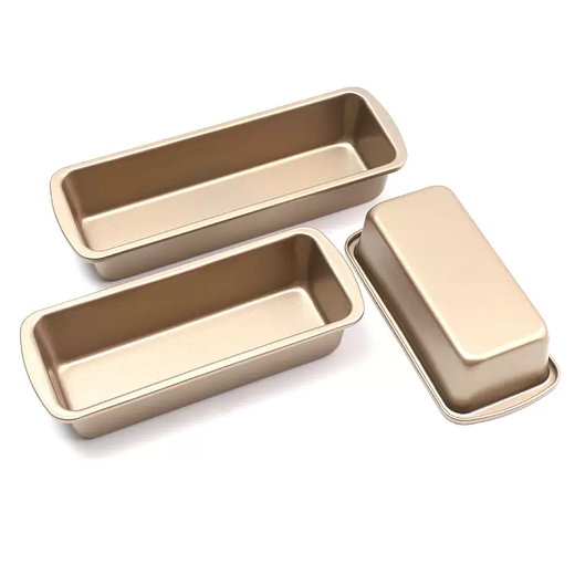 Yusenyi Pound Cake Noodle Bread Mold Rectangular Non-stick Toast Box Commercial Oven Household Baking Bakeware Long (3 Pack) Small Rectangular Mold (More Cost-effective)