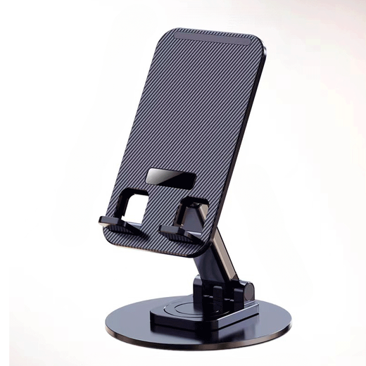 旭君行手机支架桌面升降折叠360°旋转 mini小平板支架直播追剧拍摄网课神器适用苹果华为小米手机 【深空黑】桌面支架 金属底座丨360°旋转丨手机通用