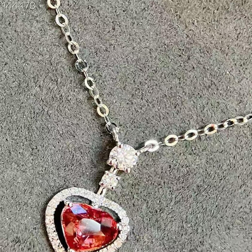 HEEKAIYI unburned padparadscha sapphire necklace women's diamond pendant Chinese Valentine's Day birthday gift for wife and girlfriend Selected unburned 1.05 carat/sapphire