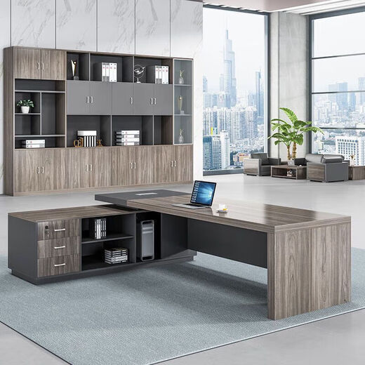 Desk boss desk and chair combination simple modern executive president desk manager desk single executive desk office furniture 1.6*0.8 single cabinet