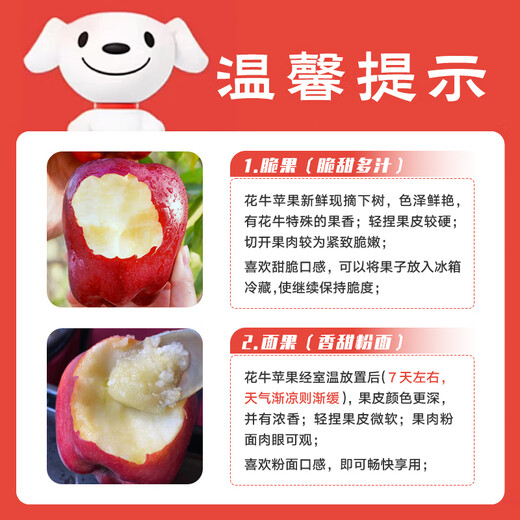 Jingxiansheng Tianshui Huaniu Apple, net weight 4.5Jin Jin is equal to 0.5kg, single fruit 170g+, fresh fruits delivered directly from the source