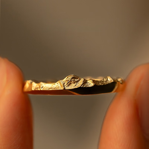 Jiaye Beautiful Mountain Ring 18K Gold Pure Gold 999 Gold Couple Ring Mountain Peak Ring Rizhao Jinshan Mount Kailash For other peaks/circle numbers, please contact customer service