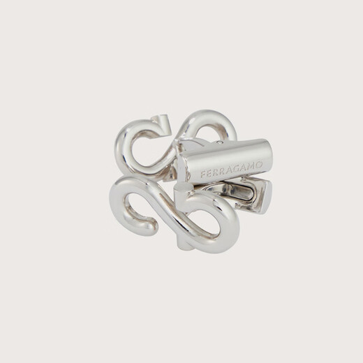 Ferragamo men's gray and white cufflinks 0784877 gift for boyfriend