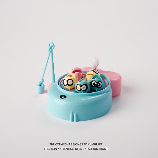 Banbeizhi children's fishing toys electric rotating mini portable travel fishing machine claw machine fishing bag early education toy fish fishing machine green