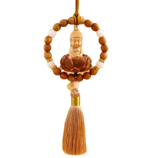 Litian car pendant car pendant Guanyin small Buddha boxwood car rearview mirror pendant decoration men and women peace baby Buddha auspicious gold