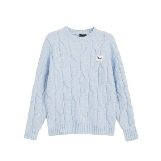 Yi Shangmei blue sweater women's autumn and winter 2025 new lazy style sweater casual outer wear thickened loose round neck top