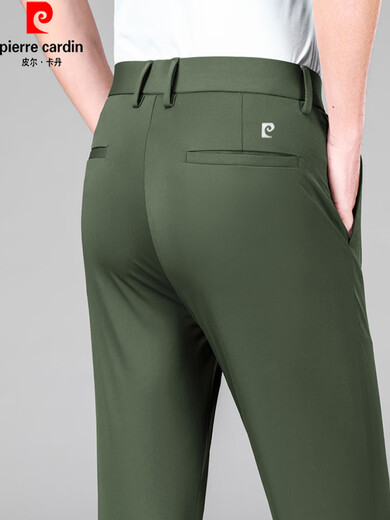 Pier Cardin men's pants casual pants in summer cool elastic ironing straight ice silk middle-aged pants thin black [16761 style] 29 [95110Jin [Jin equals 0.5 kg] wear] uniform size