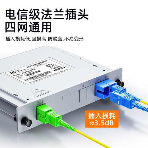 Sai Fiber optical fiber splitter 1 minute 2 plug-in card type carrier-grade optical fiber splitter single-mode square head SC/UPC pigtail mobile Unicom Telecom PLC box splitter 1/2