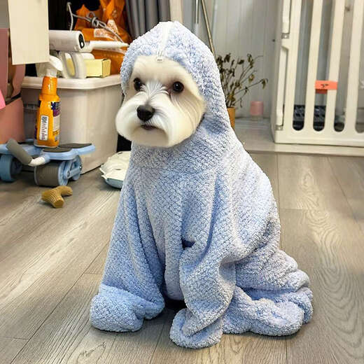 Hippidog Pet Bath Towel Dog Wearable Towel Extra Large Super Absorbent Thickened Quick Drying Bath Towel for Small Dogs and Puppies Bondi Blue 1 Piece 3XL - Chest 96cm Back Length 82cm Height 72cm