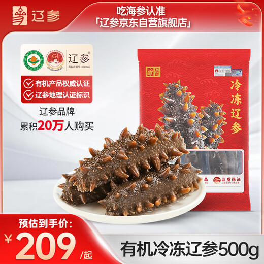 Liao Cucumber Dalian Organic Frozen Sea Cucumber 1Jin Jin is equal to 0.5 kg 19-21 pieces non-ready-to-eat OCC flagship store independently packaged authentic